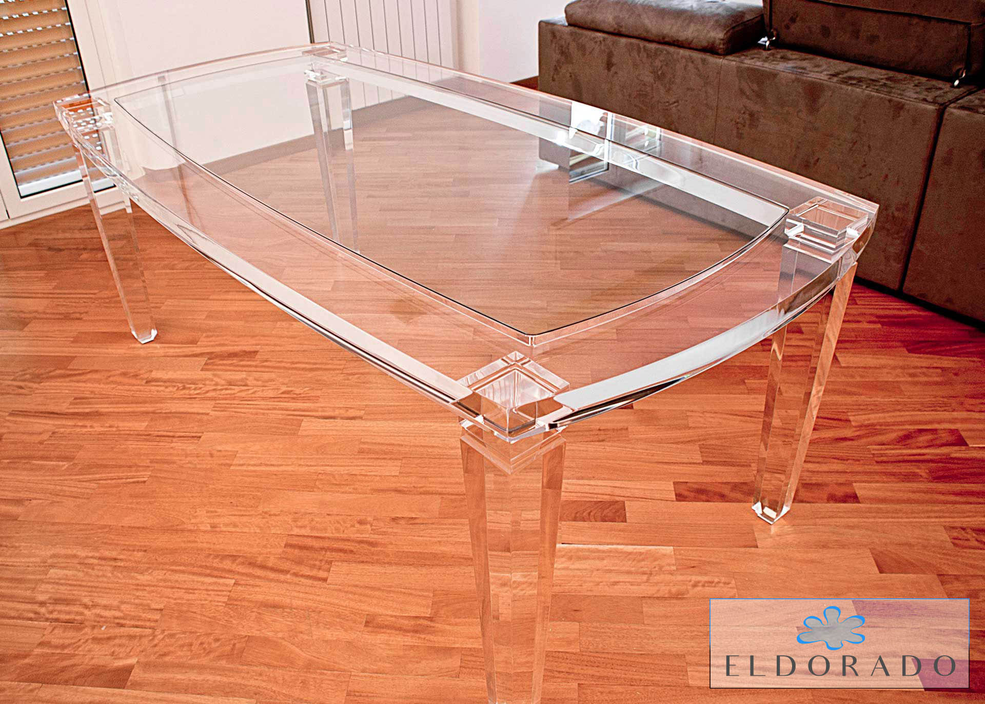 Tavolo pranzo in plexiglass BOTTE cm 200 x 100 h.76