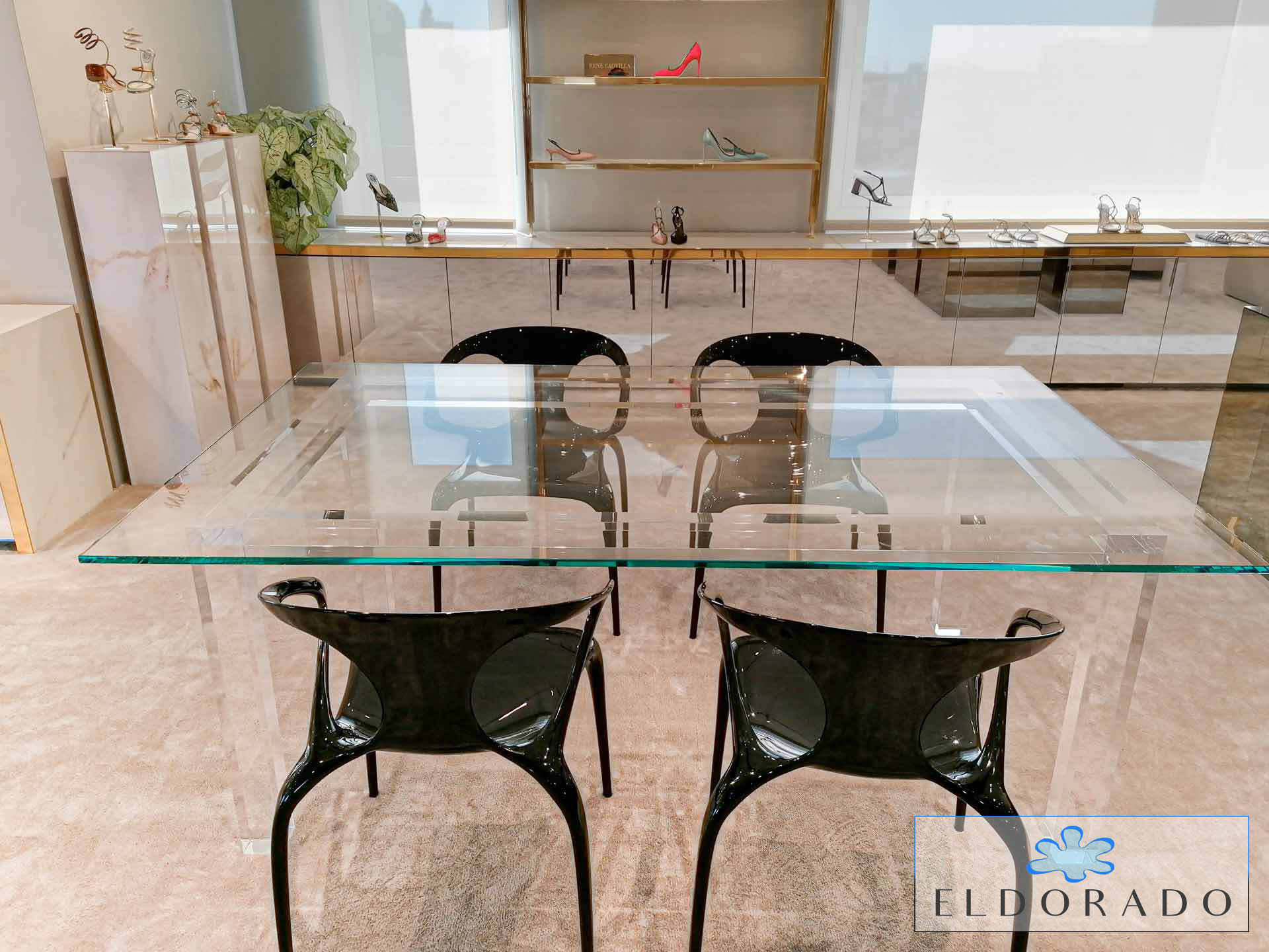 Tavolo pranzo in plexiglass MISSING A SBALZO cm 200 x 90 h.76