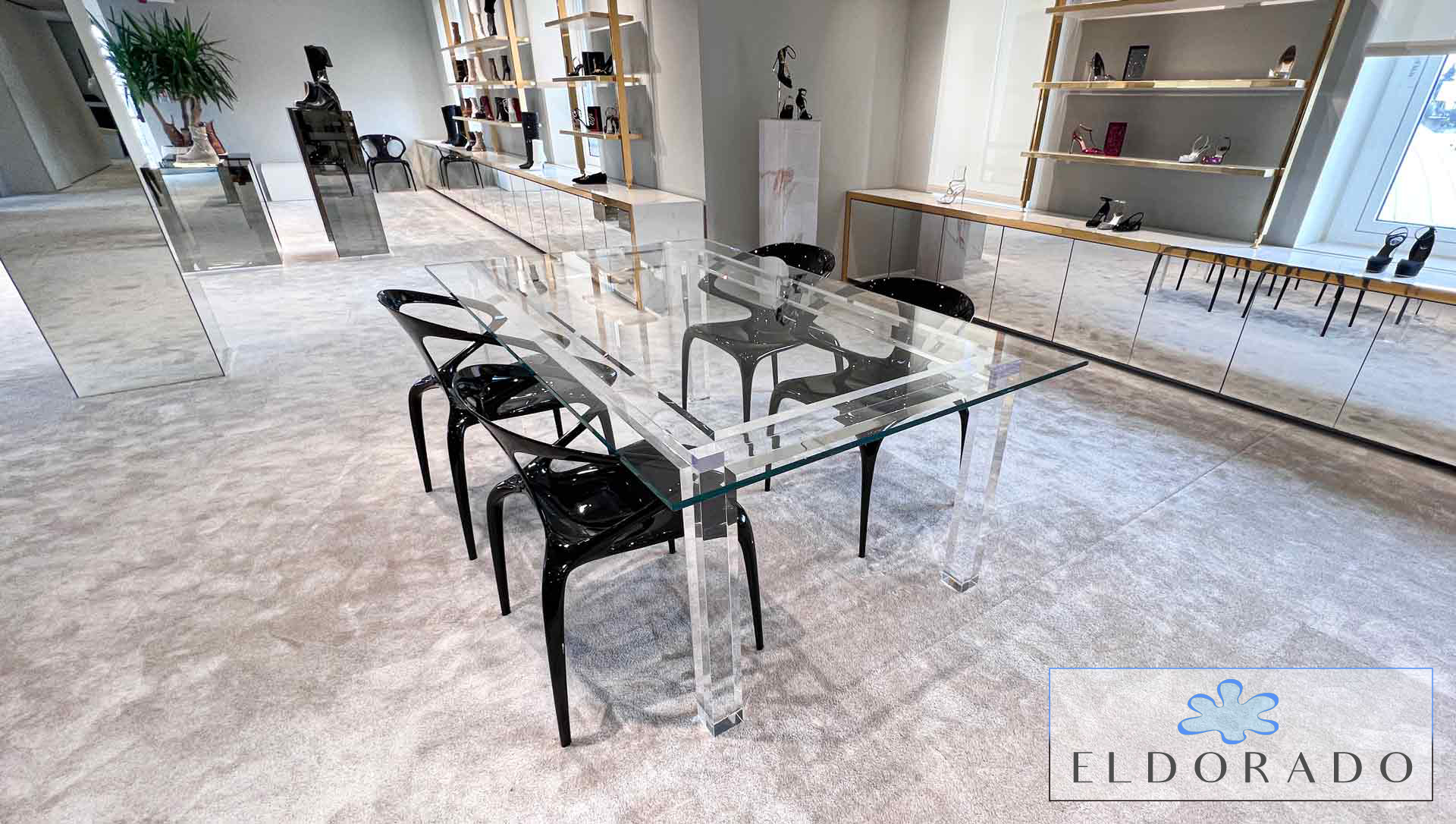 Tavolo pranzo in plexiglass MISSING A SBALZO cm 200 x 120 h.76