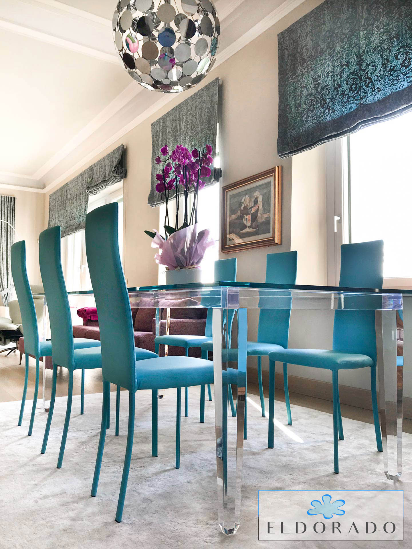 Tavolo pranzo in plexiglass LV1 A SBALZO cm 225 x 115 h.76