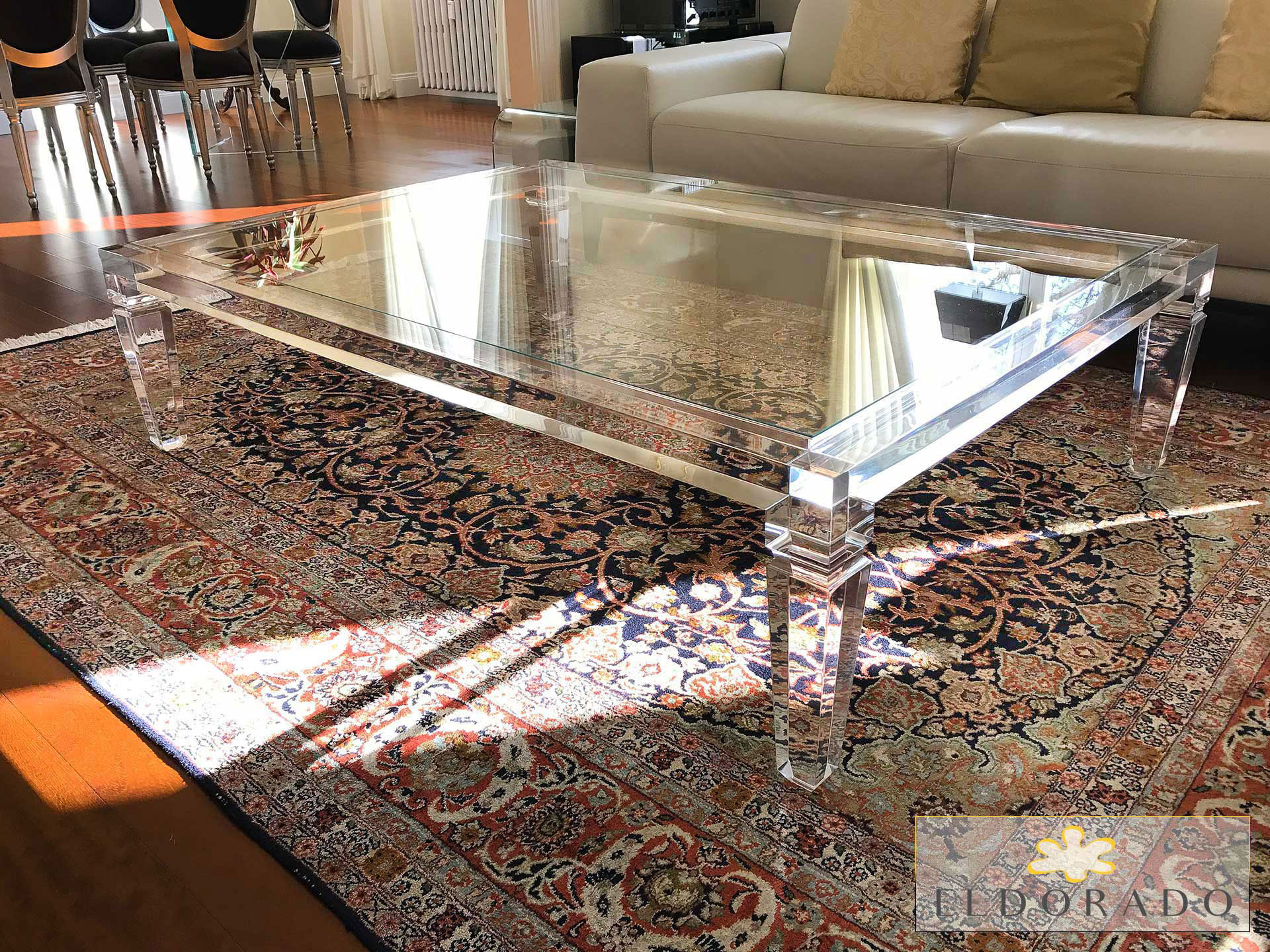 Tavolino in plexiglass LV1 cm 140 x 100 h.40