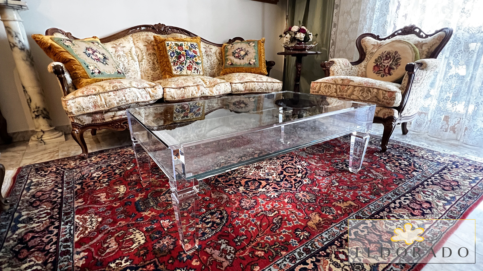 Tavolino in plexiglass SHOWCASE cm 110 x 65 h.40 
