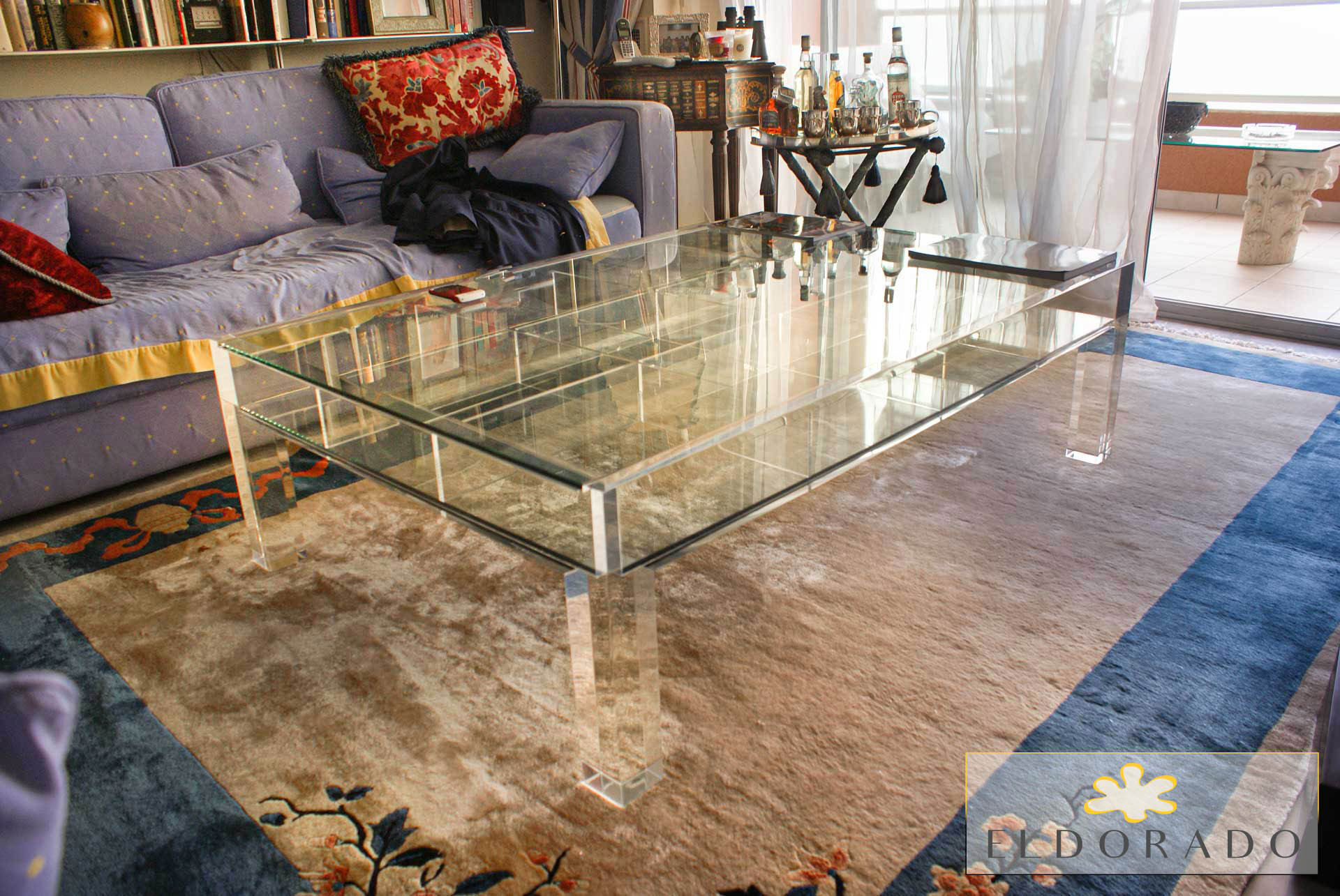 Tavolino in plexiglass SHOWCASE cm 150 x 80 h.40 