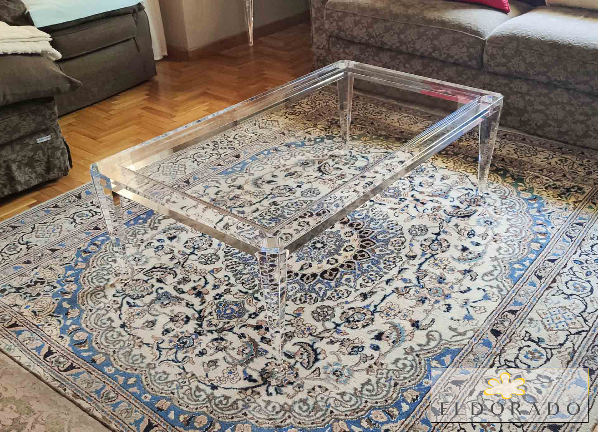 Tavolino in plexiglass SPILLO cm 120 x 70 h.40