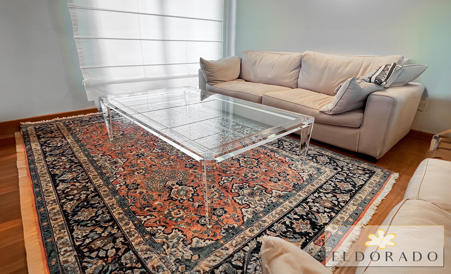 Tavolino in plexiglass SPILLO cm 150 x 90 h.40