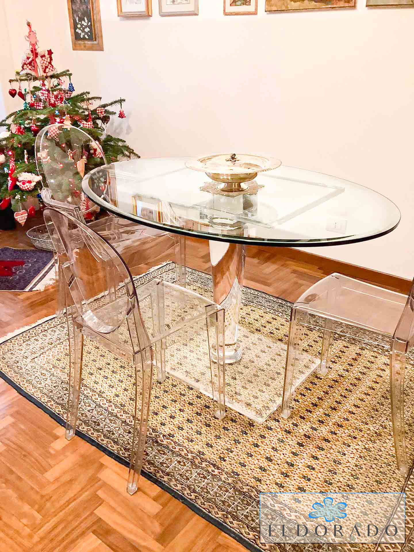 Tavolo pranzo in plexiglass MERCURY ovale cm 130 x 90 h.76