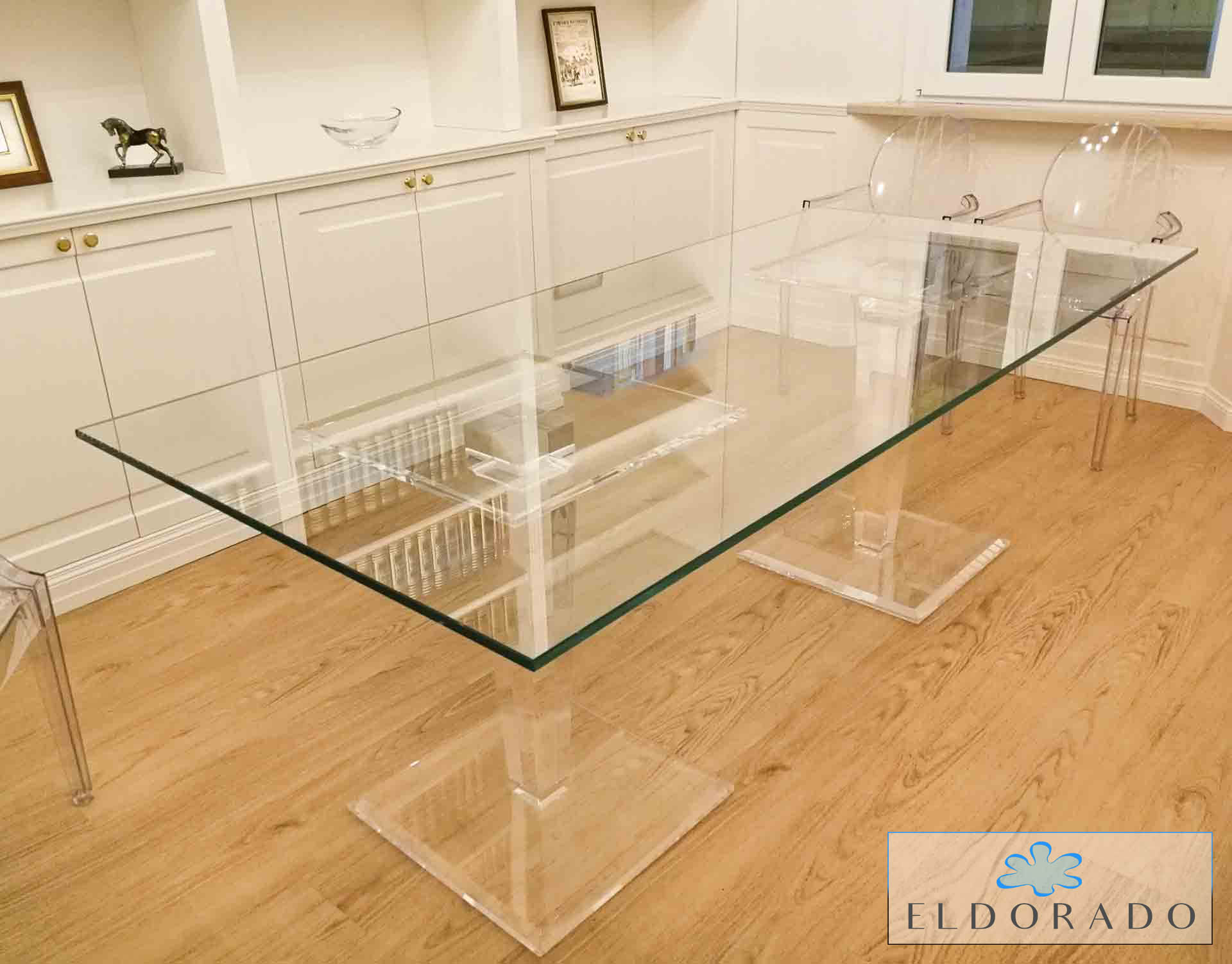 Tavolo pranzo in plexiglass LV1 cm 220 x 100 h.76