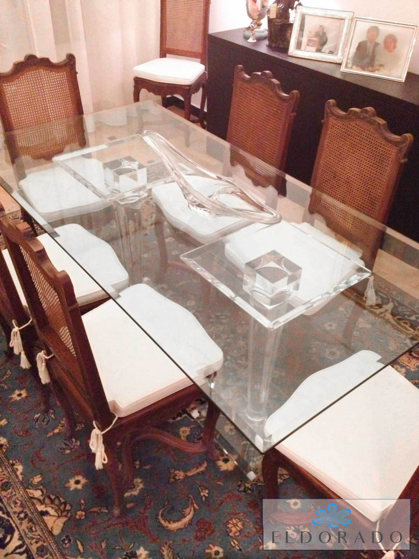 Tavolo pranzo in plexiglass MERCURY cm 150 x 80 h.76