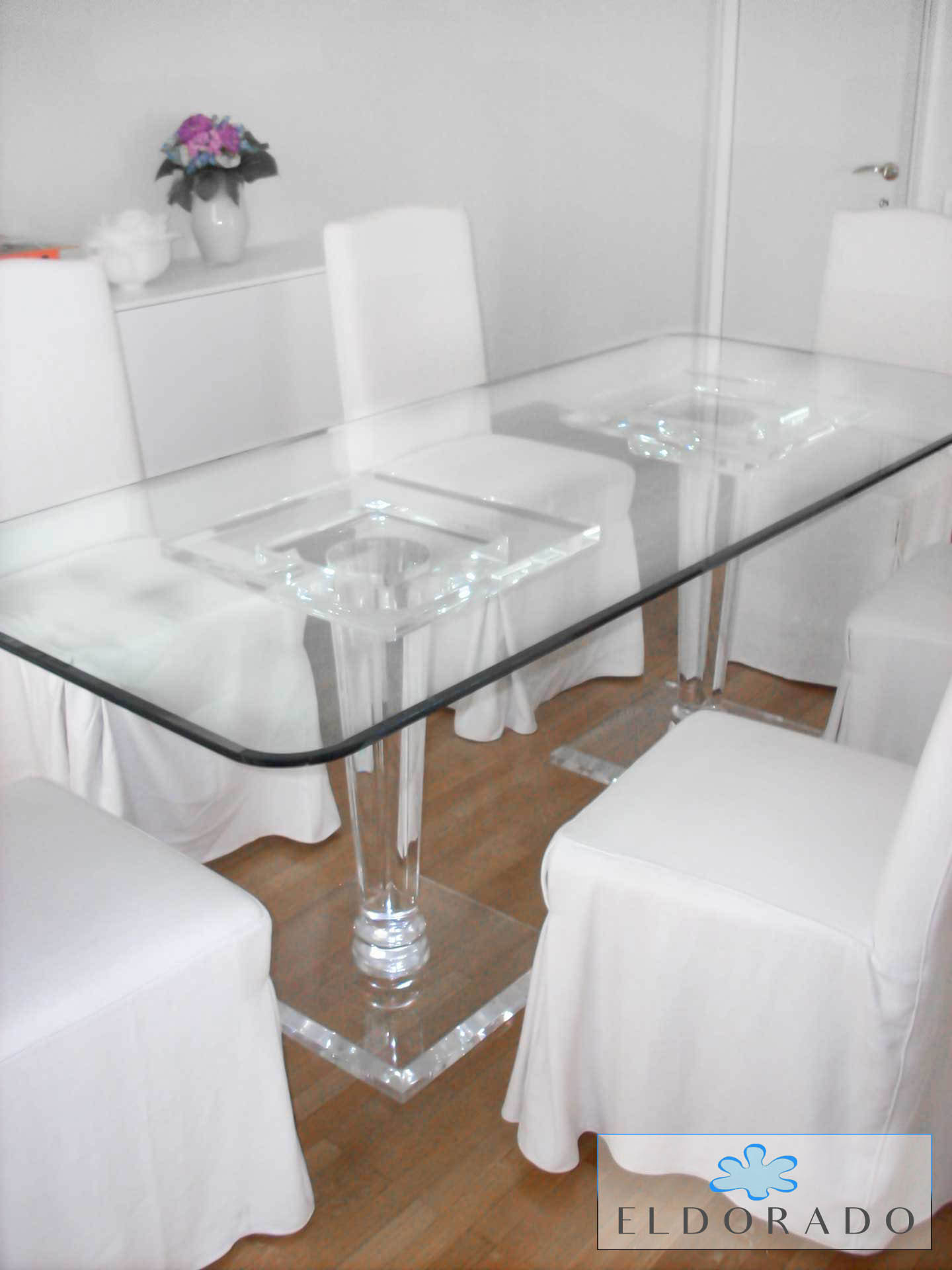 Tavolo pranzo in plexiglass MERCURY cm 210 x 90 h.76