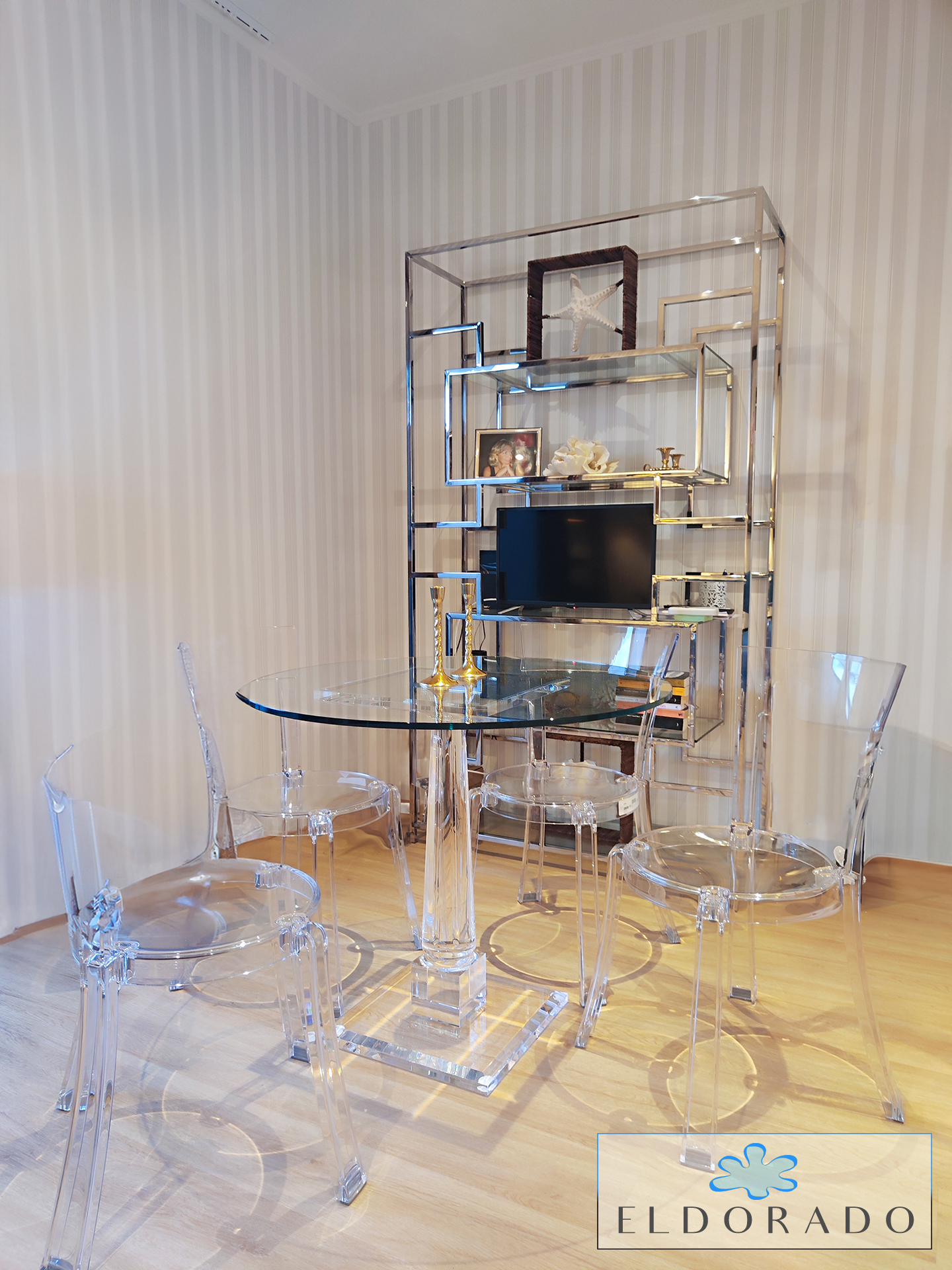 Tavolo pranzo in plexiglass MERCURY tondo cm 90 h.76