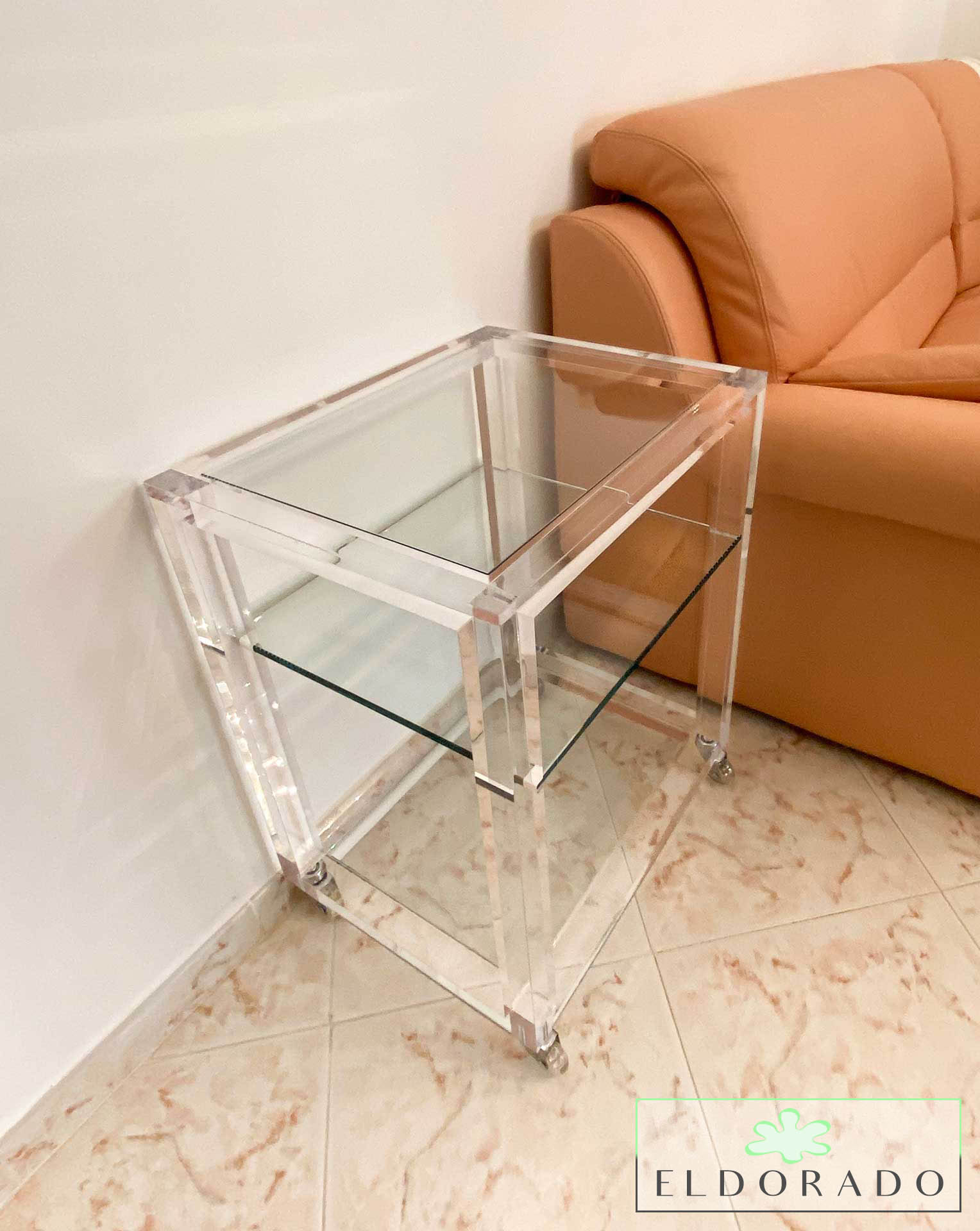 Carrello in plexiglass TELAIO_2 cm 50 x 40 h 65