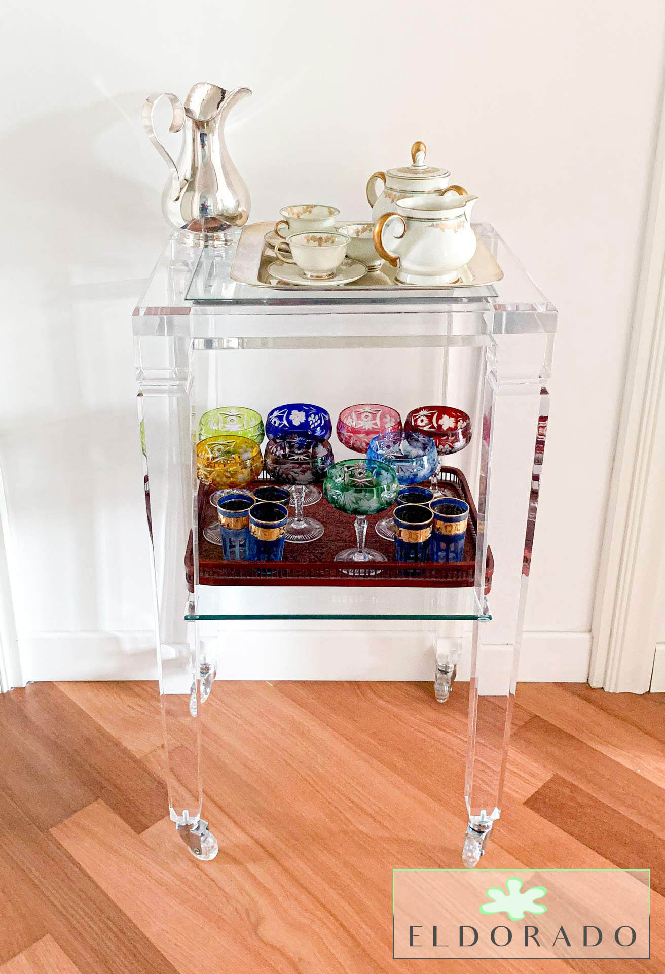 Carrello in plexiglass LV1 cm 45 x 40 h 80