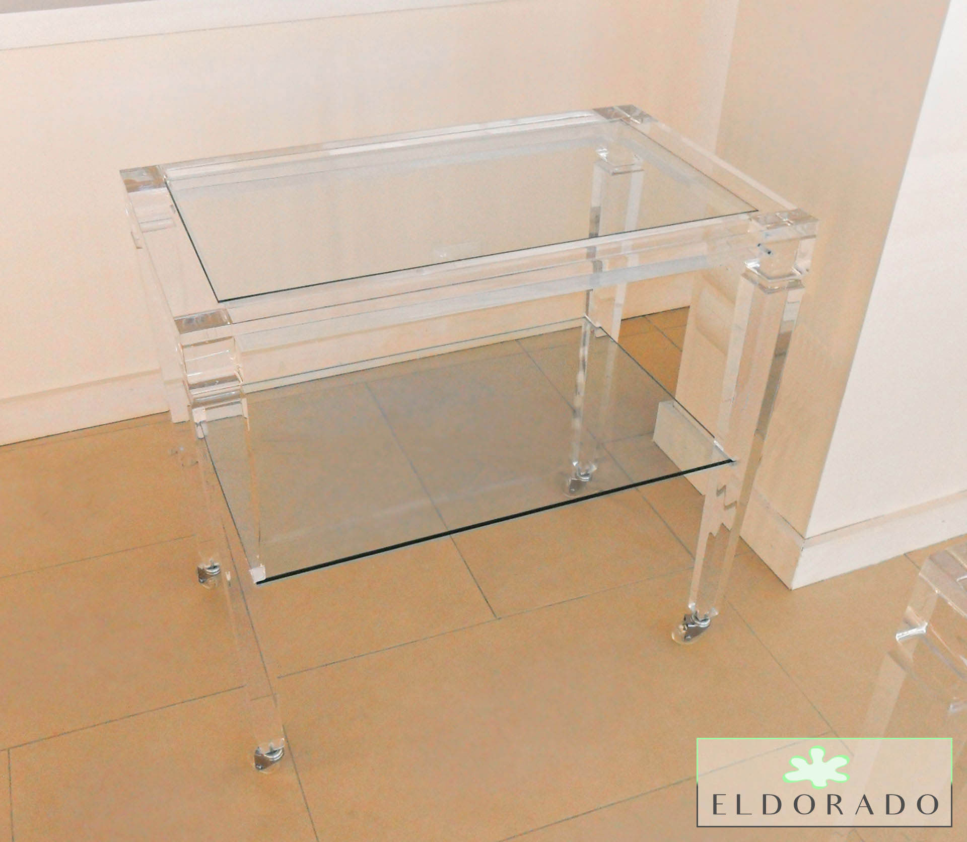 Carrello in plexiglass LV1 cm 70 x 50 h 80