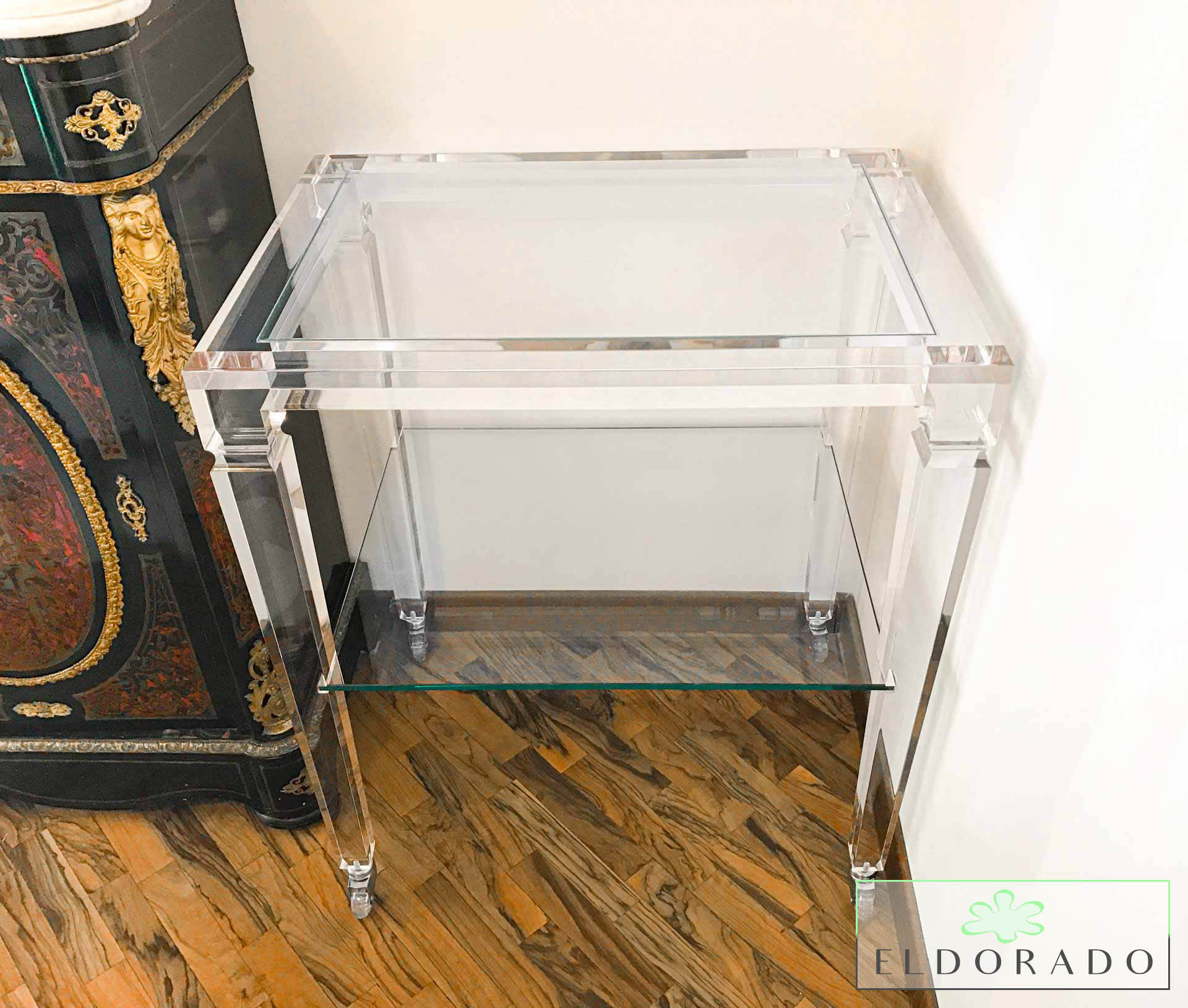 Carrello in plexiglass LV1 cm 70 x 50 h 80