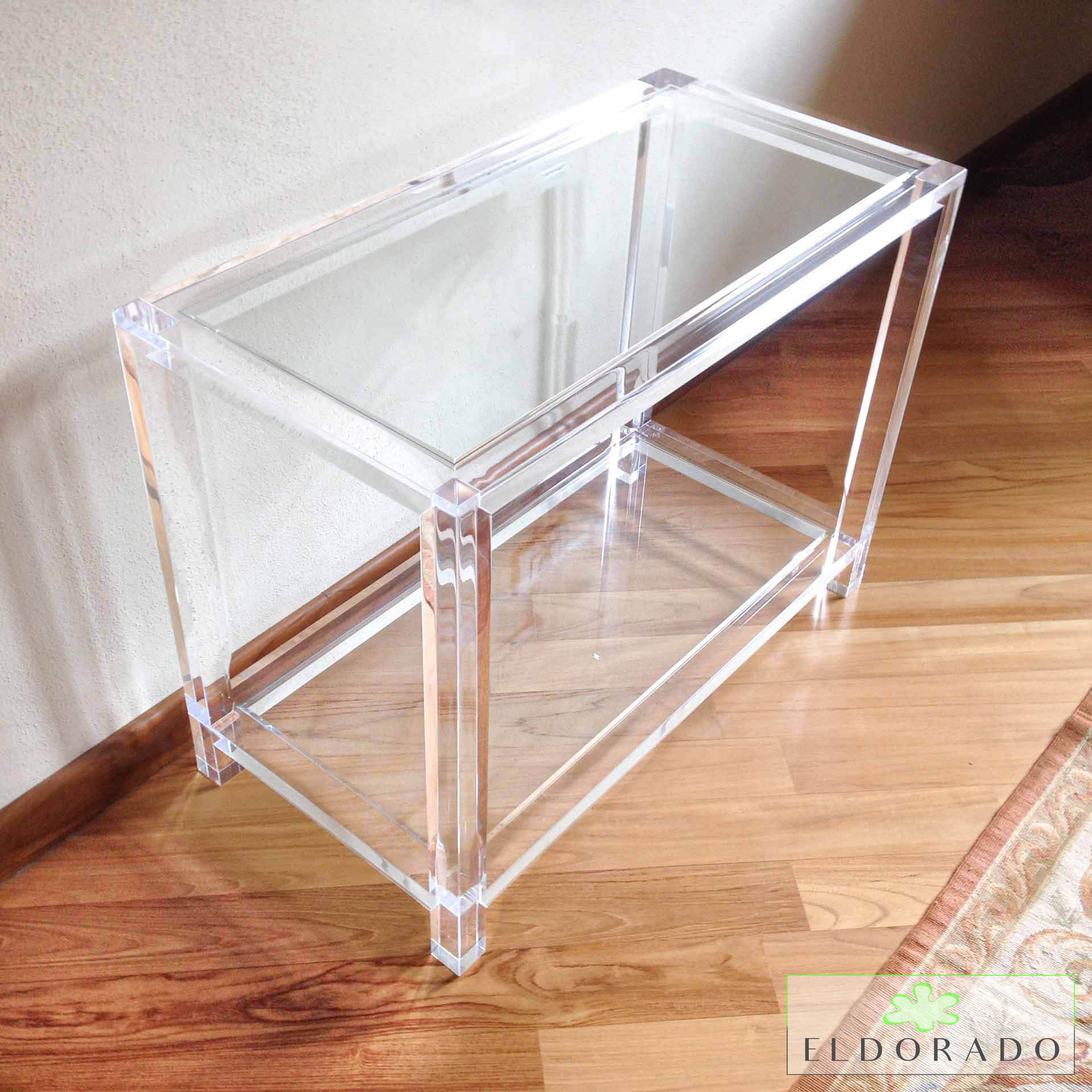 Tavolino in plexiglass TELAIO_2 cm 80 x 40 h 60