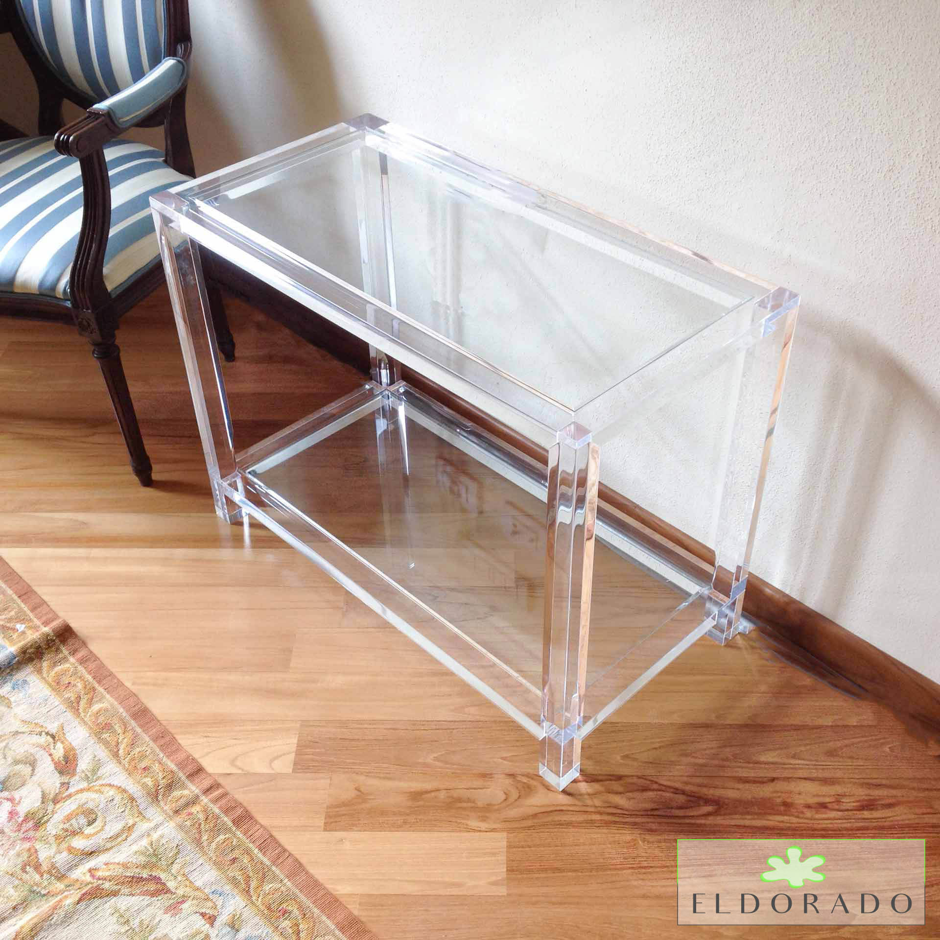 Tavolino in plexiglass TELAIO_2 cm 80 x 40 h 60