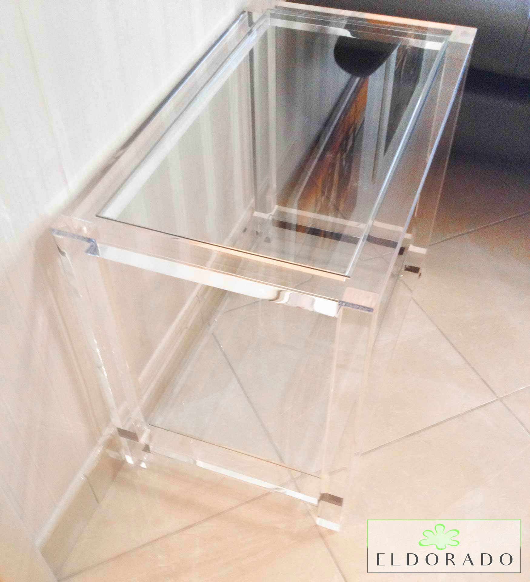Tavolino in plexiglass TELAIO_2 cm 70 x 40 h 50