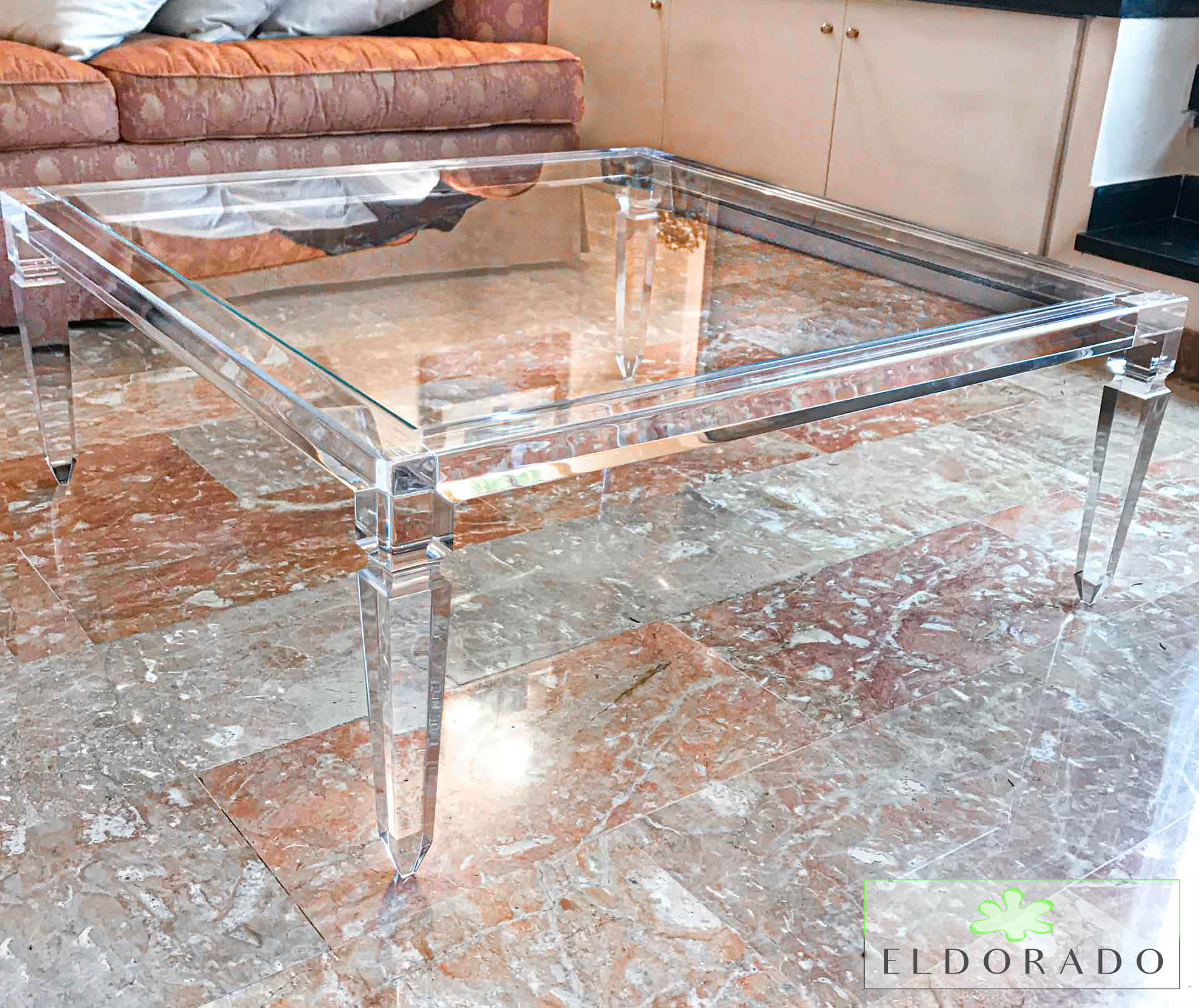 Tavolino in plexiglass LV1 cm 90 x 90 h 40