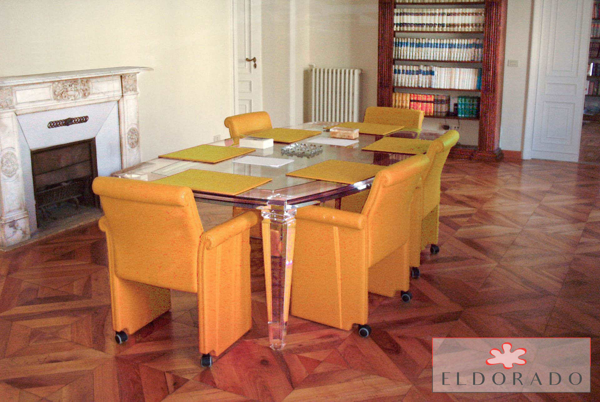 Tavolo riunioni in plexiglass BOTTE cm 250 x 140 h 80