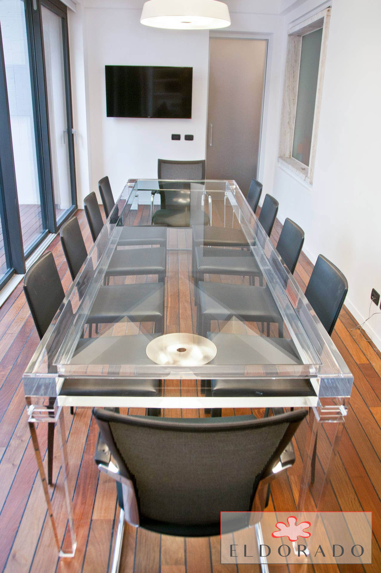 Tavolo riunioni in plexiglass LV1 cm 300 x 90 h 80